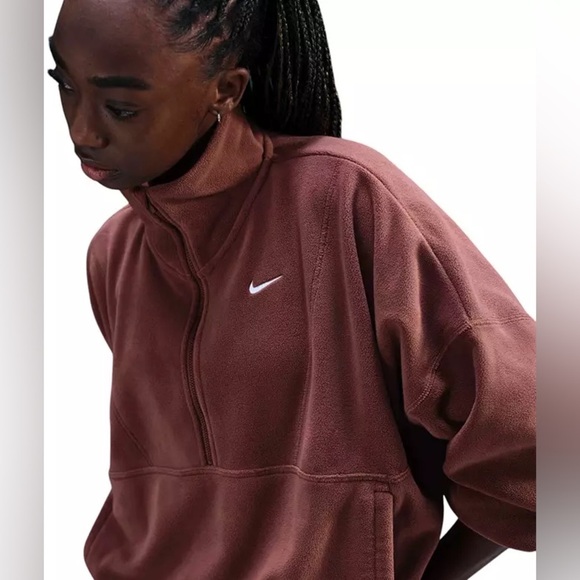 Nike One Women's Therma-FIT Oversized 1/2-Zip Fleece Top - Picture 1 of 6